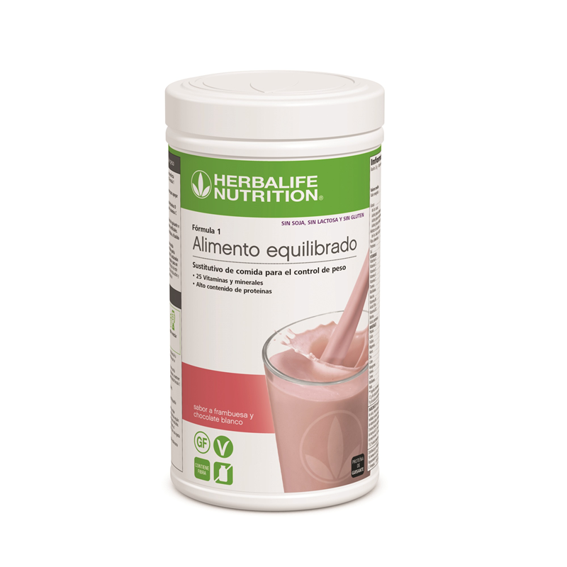 Fórmula 1 Frambuesa y Chocolate Blanco (550 g) (sin gluten ni soja)